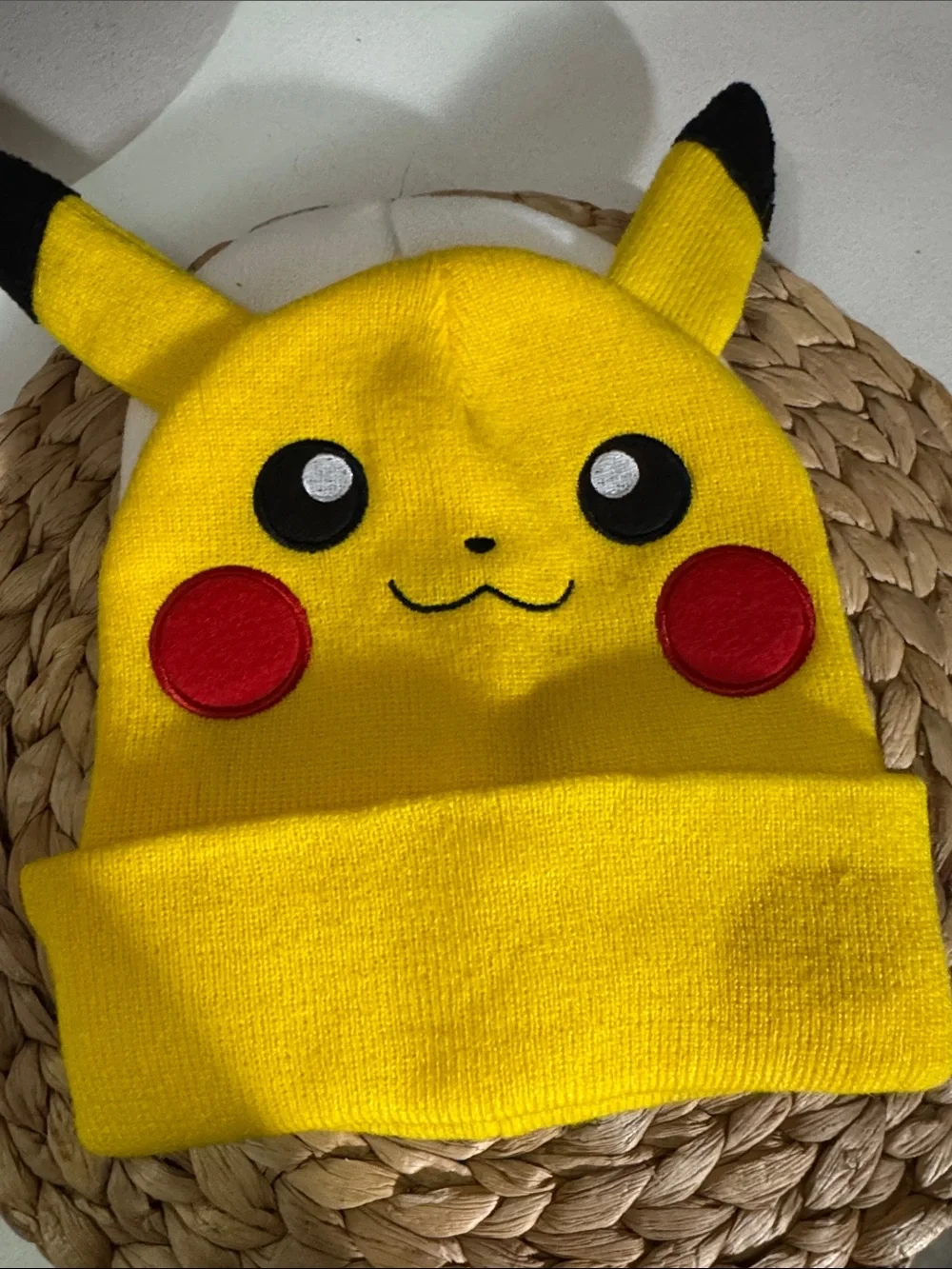 Cinnamon roll & Pikachu-Inspired Knit Beanie